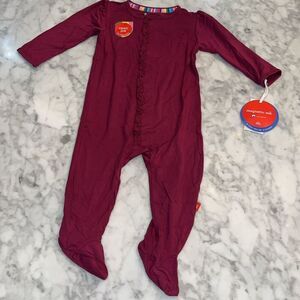 NWT MAGNETIC ME BEAUTIFUL BORDEAUX RUFFLE FOOTIE